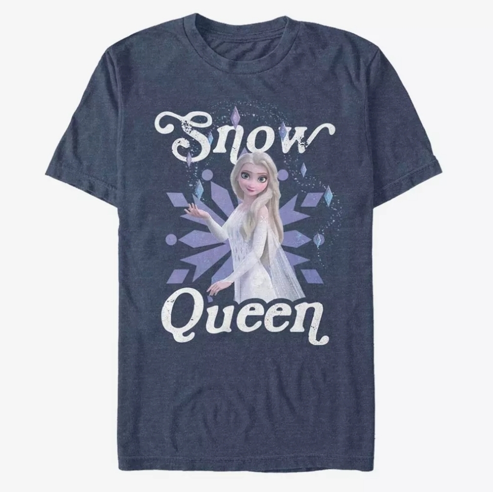 Blue Snow Queen Short Sleeve Tee shirt women's Elsa frozen size L